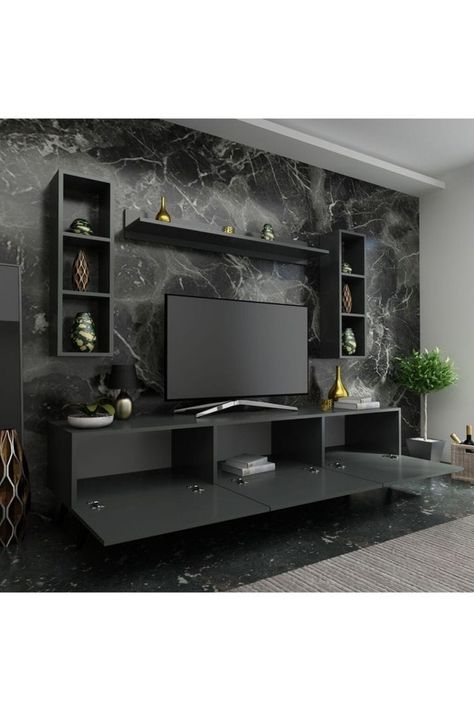 Tv Wall Design Luxury Tvs, Tv Wall Design Luxury, Tv Cabinet Design Modern, Lcd Wall, Modern Tv Room, Modern Tv Unit Designs, Tv Unit Design Modern, Modern Tv Wall Units, Tv Unit Decor