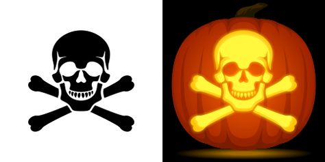 Skull and Crossbones Pumpkin Stencil Skull And Crossbones Pumpkin Carving, Pirate Skull Pumpkin Carving, Free Pumpkin Stencils, Pirate Halloween Decorations, Pirate Pumpkin, Pumpkin Carving Stencil, Printable Pumpkin Stencils, Pumpkin Stencils Free, Contest Ideas