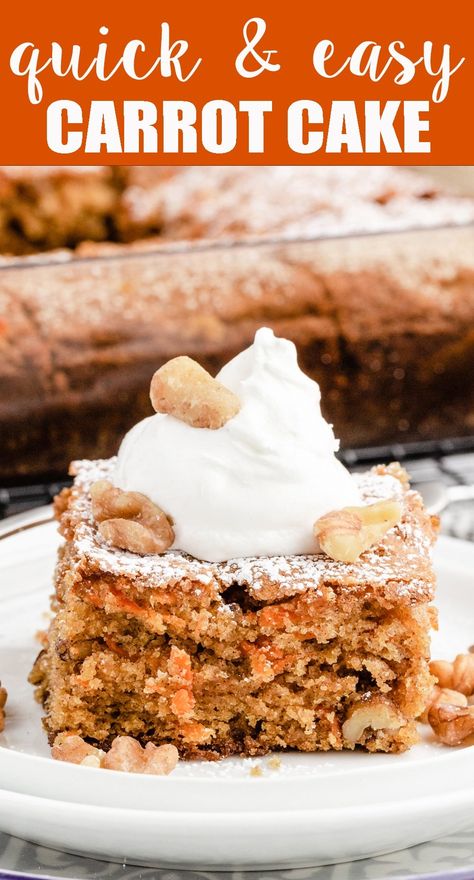 A deep-flavored, moist cake with carrots and walnuts in every bite. A dusting of powdered sugar tops this comforting carrot walnut cake. Walnut Carrot Cake Recipe, Carrot Cake With Nuts Recipe, Carrot Walnut Loaf, Carrot Pineapple Walnut Cake, Walnut Cake Recipe Easy, Carrot Cake Walnut, Carrot And Walnut Cake, Date And Walnut Cake, Easy Carrot Cake