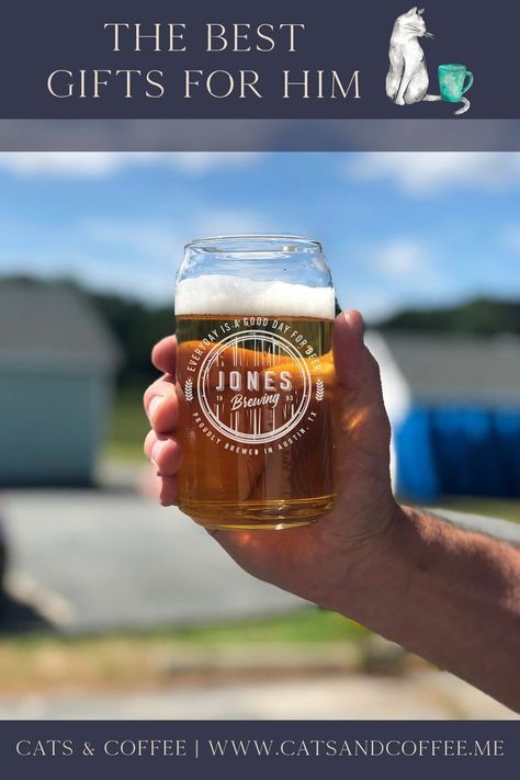 Customized Beer Glasses from Etsy // Gift Ideas for Men: Simple & Special Gifts for Him Bbq Parties, Custom Glassware, Special Gifts For Him, Birthday Bbq, Personalized Beer, Business Products, Bbq Party, Groomsmen Gift, Cup Wrap