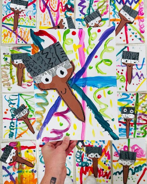 When I say I am in love with this kinder project…. I am IN LOVE WITH THIS PROJECT! I knew the second I saw @howgraythouart post this, I had… | Instagram Abstract Preschool Art, Art To Remember, Line Art Projects, Preschool Painting, Line Art Lesson, Art Classroom Management, Art Education Lessons, Abc Art, Kindergarten Art Lessons