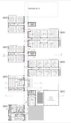 Public Middle School Of Labarthe-Sur-Lèze,Floor Plan Highschool Design, School Floor Plan, High School Plan, Landscape Architecture Diagram, Educational Architecture, School Building Design, Student Plan, School Plan, Education Architecture