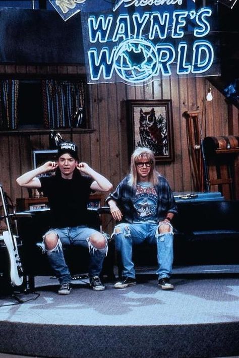 Waynes World-Best guilty pleasure 90's movies #8! College Kit, Shuffle Ideas, Waynes World, Bedroom Vibes, Wall Pics, Space Ghost, Wayne's World, Kit Ideas, 90s Movies