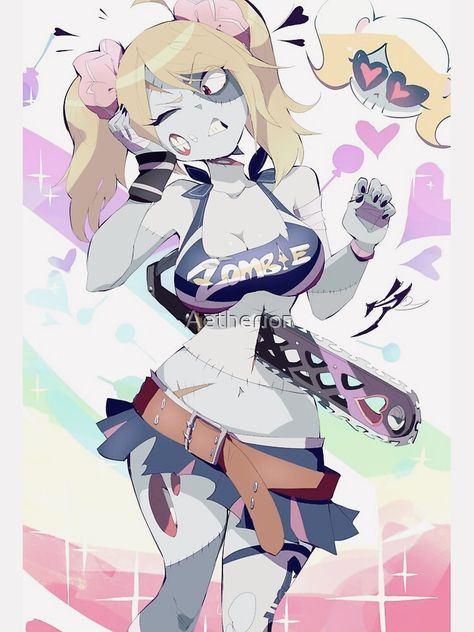 Juliet Lollipop Chainsaw, Chainsaw Lollipop, Juliet Starling, Lollipop Chainsaw, Send Help, Starling, Cute Art Styles, Sketchbook Art Inspiration, Art Inspiration Drawing