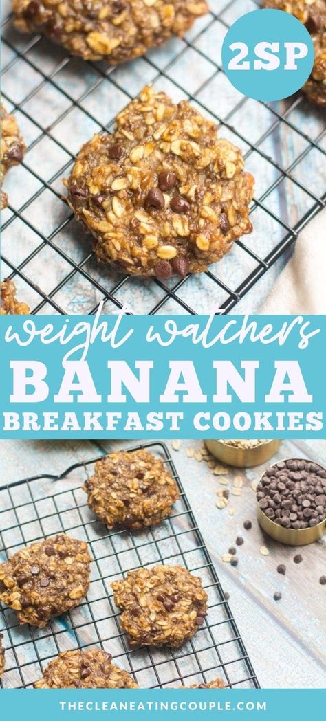 Weight Watcher Oatmeal Cookies, Weight Watchers Ripe Banana Recipes, Ww Breakfast Cookies, Banana Oatmeal Breakfast Cookies Healthy, Ww Oatmeal Cookies Recipes, Ww Ripe Banana Recipes, Banana Weight Watcher Recipes, Ww Recipes With Bananas, Ww Breakfast Recipes Easy