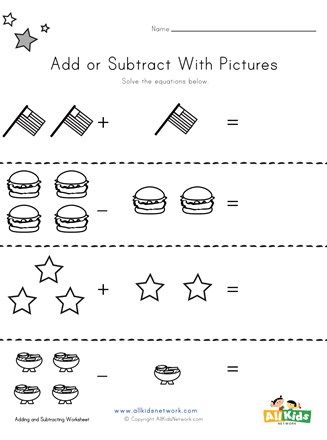 Patriotic Pictures, Simple Addition, Printable Activities For Kids, Seasonal Crafts, All Kids, School Subjects, Addition And Subtraction, Printable Activities, Worksheets For Kids