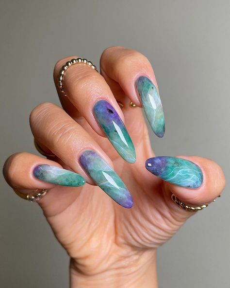 Marble Nail Design, Nails Abstract, Nailart Ideas, Cruise Nails, Nails Marble, Shellac Colors, Animal Nail Art, Turquoise Nails, Marble Nail Designs