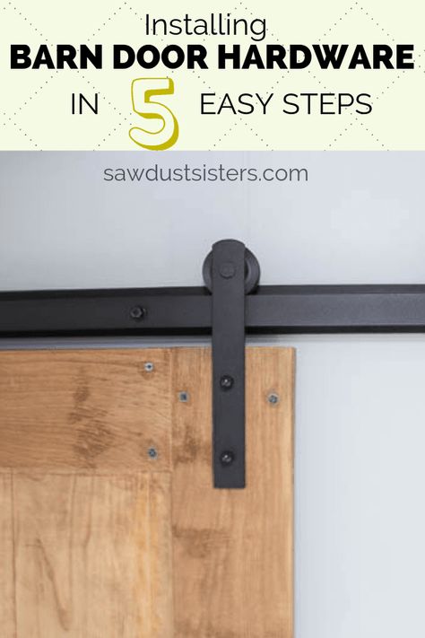 can be intimidating. Follow the step by step instructions ahead to hang sliding door hardware onto wooden studs on regular drywall. You can do it! #sawdustsisters #barndoorhardware #doityourself Hanging Barn Doors, Barn Door Installation, Building A Door, Sliding Door Systems, Door Casing, Diy Barn Door, Sliding Barn Door Hardware, Sliding Door Hardware, Interior Barn Doors