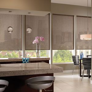 Comfortex® Envision® Solar Shade: M-Screen Deco What great finishing touch for a kitchen Window Roller Blinds, Modern Window Treatments, Bathroom Blinds, Modern Blinds, Blinds Design, House Blinds, Kitchen Blinds, Bamboo Blinds, Solar Shades