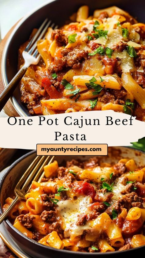 Spice up your dinner routine with this creamy Cajun beef pasta! Made in one pot, this dish features tender pasta, seasoned ground beef, and a rich, Cajun-spiced cream sauce. It’s an easy, comforting meal that’s full of bold flavor, perfect for satisfying cravings on busy evenings. Cajun Beef, Cajun Pasta Recipes, Cream Sauce Pasta, Pasta Easy, Ground Beef Pasta, Cajun Pasta, Creamed Onions, Beef Pasta, Beef And Noodles