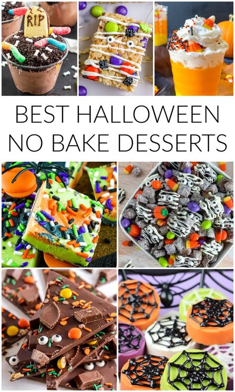 Halloween Cool Whip Desserts, Easy Diy Halloween Desserts, Bake Sale Treats Halloween, No Bake Halloween Cheesecake, Small Halloween Desserts, Fall Treats For Bake Sale, Halloween Treats For Potluck, Bite Size Halloween Desserts, Easy Desserts Halloween