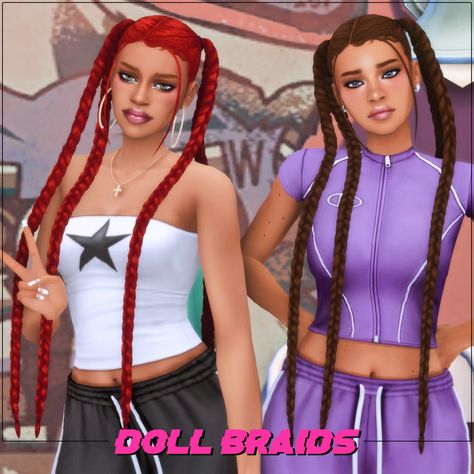 dash collection 💖🦋✨ | Patreon Doll Braids, Sims 4 Dresses, Sims 4 Cas, Ts4 Cc, The Sims4, Logo Pattern, Sims 4 Custom Content, Maxis Match, Custom Content