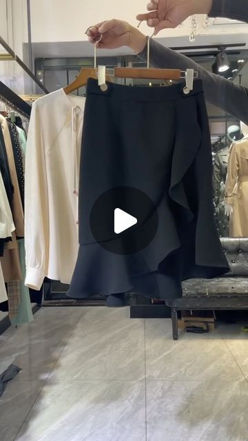 Qiu Letty on Instagram: "Black half skirt with a white coat" Half Skirt, White Coat, Meus Pins, May 20, Beading, Sewing Patterns, Envelope, Couture, Sewing