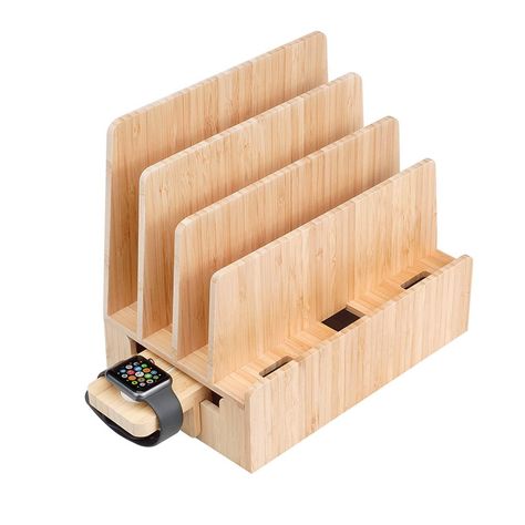 PRICES MAY VARY. COMBO INCLUDES: MobileVision Slim Bamboo Charging Station Stand Organizer With Compatible Apple Watch Adapter (Apple Watch Charger and Charging Cable NOT Included. MobileVision Bamboo Apple Watch Adapter ONLY compatible with Original Apple Watch Charger. 0.33in x 1.1in / 8.3mm x 28mm) Easily dock your Apple Watch while it and the rest of your cell phones, tablets, laptops, and other tech gadgets charge together, Create one central charging station location Compatible Apple Watch Tablet Charging Station, Extension Plug, Charging Station Organizer, Homesick Candles, Wooden Docking Station, Apple Watch Stand, Hide Cables, Apple Watch Charger, Charging Stations