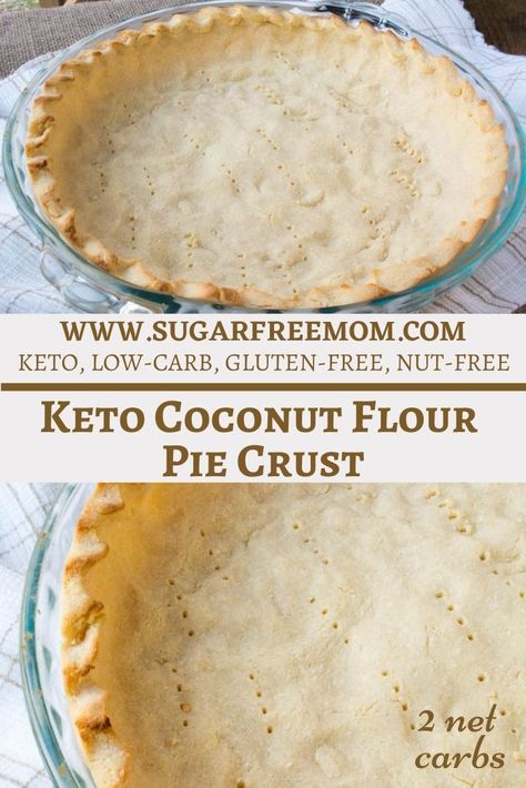 Easy Keto Pie Crust (Nut Free) Keto Pie Crust, Coconut Pie Crust, Egg And Bread Recipes, Coconut Flour Pie Crust, Low Carb Pie Crust, Keto Pie, Easy Keto Bread Recipe, Keto Bread Recipe, Scd Diet