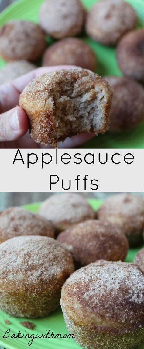 Applesauce puffs are great for breakfast, brunch or a snack. Easy prep and rolled in cinnamon sugar Applesauce Puffs, Breakfast Ideas For Toddlers, Snack Easy, Bisquick Recipes, Oreo Dessert, Sem Lactose, Arbonne, Breakfast For Kids, Cinnamon Sugar