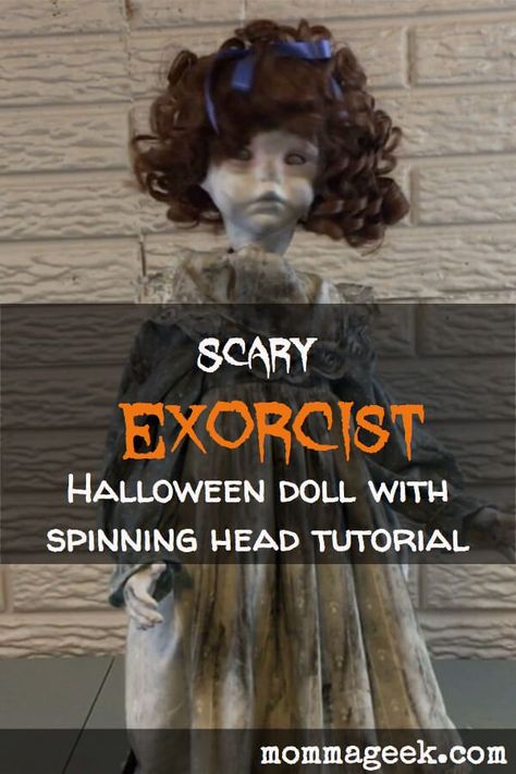 scary Creepy diy Halloween doll with spinning head. Porcelain creepy scary doll diy Creepy Doll Halloween Costume, Diy Halloween Doll, Creepy Diy, Best Doll House, Diy Doll Costume, Head Tutorial, Creepy Doll Halloween, Geek Toys, Geek Diy