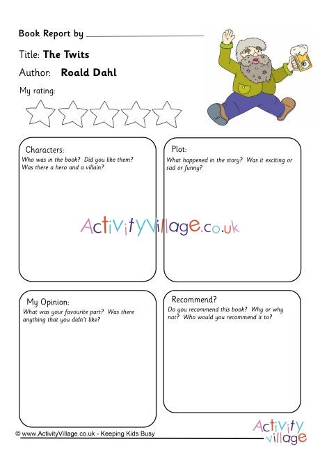 Mrs Twit, Matilda Book, Roald Dahl Activities, Fun Printable Activities, Scrapbook Paper Printable, The Twits, Book Reports, Library Skills, Interactive Reading