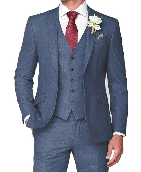 PRICES MAY VARY. ✔FABRIC: Elevate your style with the Bessmate Mens Seersucker Suits, meticulously crafted from 55% Linen, 45% Cotton material for exceptional comfort and breathability. ✔ PACKAGEP & MAINTAIN: This versatile three piece suit includes a suit jacket, suit vest, and suit pants, perfect for brides, wedding guests, or professionals, making it an eternal addition to any wardrobe. Maintenance method: The suit material is special and only for dry cleaning. ✔SCENE: Bessmate slim fit blaze Luxury Sport Coat With Button Cuffs For Business, Luxury Double-breasted Sport Coat For Semi-formal Occasions, Luxury Navy Suit And Tie Accessories For Formal Occasions, Luxury Blue Suit And Tie Accessories For Formal Occasions, Luxury Semi-formal Sport Coat With Herringbone Pattern, Luxury Suit And Tie Accessories For Spring Business, Luxury Navy Tie For Semi-formal Occasions, Luxury Classic Formal Suit And Tie Accessories, Luxury Herringbone Pattern Sport Coat For Semi-formal