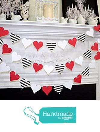 Paper Heart garland, Red white black stripe heart garland, Queen of hearts birthday decorations, black white red wedding decor from ANY OCCASION BANNERS AND GARLANDS https://smile.amazon.com/dp/B019YHJOUQ/ref=hnd_sw_r_pi_dp_LhyGybZWJD9R6 #handmadeatamazon Queen Of Hearts Birthday, Black White Red Wedding, Vampire Valentine, Valentines Room, Birthday Decorations Black, Red Wedding Decor, White Red Wedding, Valentines Day Garland, Paper Heart Garland