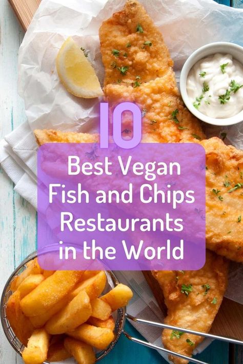 vegan fish and chips restaurants Vegan Fish And Chips, Fish And Chips Restaurant, Cow Fish, World Ocean Day, California Restaurants, Fish N Chips, Vegan Fish, Happy Cow, Ocean Day