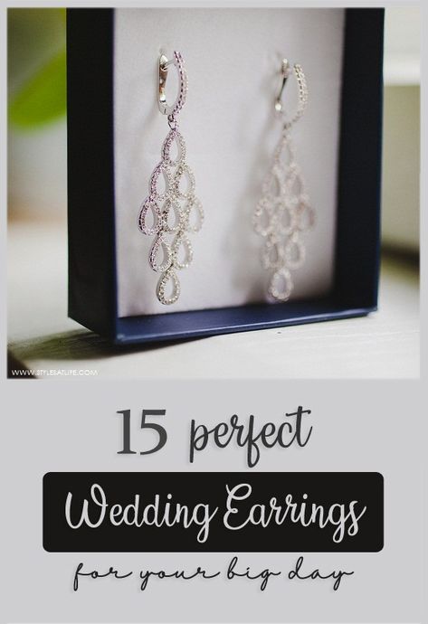 15 Beautiful & Attractive Wedding Earrings for Brides. Pandora Wedding, Pearl Jewelry Wedding, Best Jewelry, Bride Style, Bridal Jewelry Sets, Fashion Jewellery, Bridal Sets, Wedding Earrings, Designer Earrings