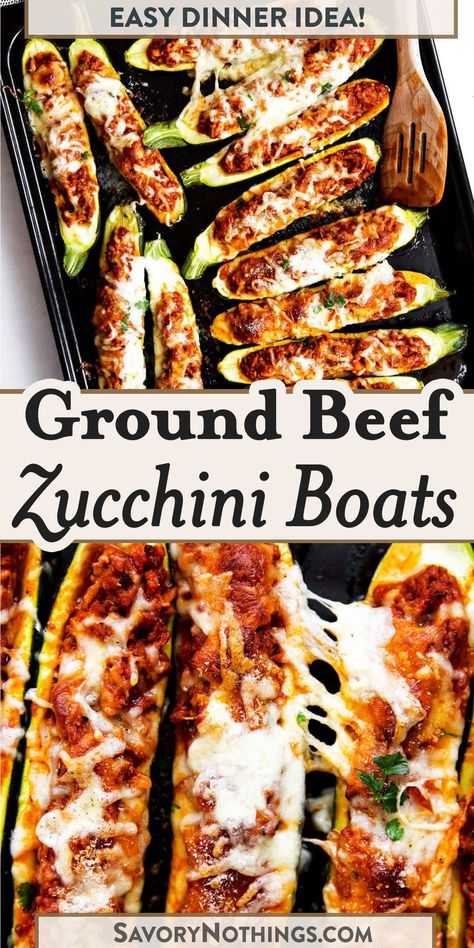 Recipes With Ground Beef And Zucchini, Squash And Zucchini Dinner Ideas, Easy Dinner Recipes With Zucchini, Stuffed Baked Zucchini Recipes, What Can I Do With Zucchini, Ground Beef Recipes With Zucchini, Zucchini With Ground Beef, Baked Stuffed Zucchini Boats, Spaghetti Zucchini Boats