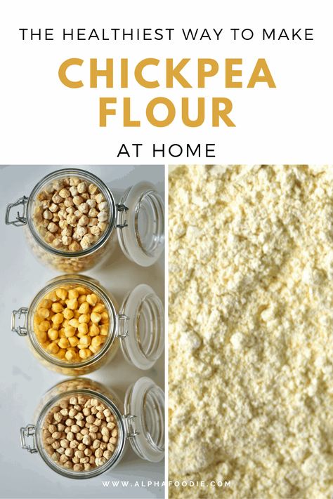 Two simple methods for homemade chickpea flour (garbanzo bean flour) - a wonderful gluten-free flour option for a wide variety of your baking needs Make Chickpea Flour, Chickpea Flour Recipes, Resep Vegan, Garbanzo Bean Flour, Garbanzo Bean, Medicine Tips, Bean Flour, Speed Foods, Vegan Cheddar