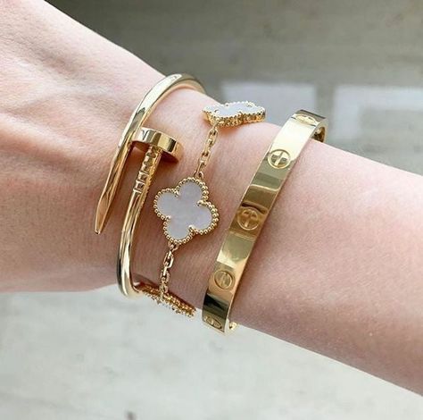 Cartier love bracelet stack