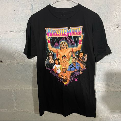 Wwe Wrestlemania Tshirt Mens Size Medium New Wrestling Shorts, Brock Lesnar Wwe, John Cena Wrestling, Beer Olympics, Wwe Shirts, Wwe Wrestlemania, Macho Man Randy Savage, Wrestling Shirts, Punk Shirt