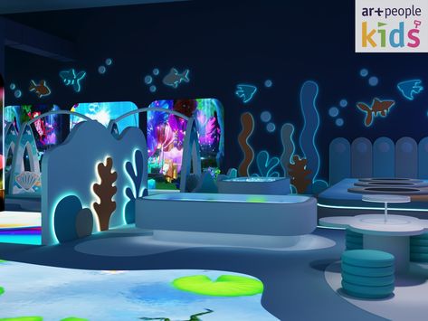 Under The Sea Playroom, Jellyfish Kids, Indoor Playground Design, Selfie Wall, Kid Friendly Restaurants, Underwater Theme, Kindergarten Design, Ocean Kids, Children Park