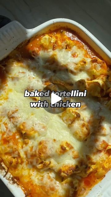 Madeline Tague on Instagram: "Comment RECIPE and I’ll DM you the recipe for this super easy  Baked Tortellini with chicken! It’s a weeknight favorite of ours because it’s just so easy to throw together ☺️
Full recipe: https://madaboutfood.co/baked-tortellini-with-chicken/" Baked Tortellini Recipes, Tortellini Bake, Chicken Tortellini, Tortellini, Super Easy, Easy Baking, Chicken, Baking