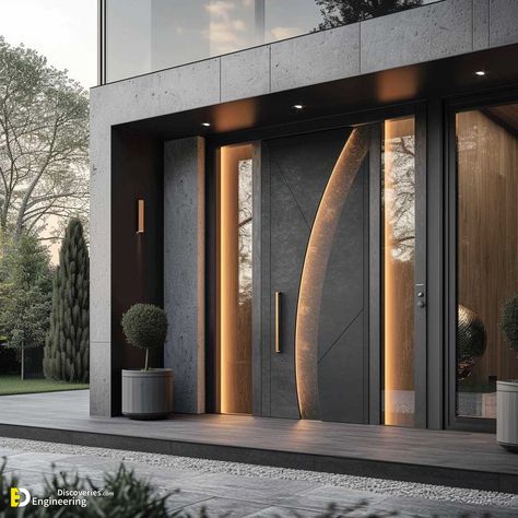 Plastic Architecture, Luxury Home Entrance, Modern Door Designs, Entrance Makeover, Modern Home Entrance, House Entrance Doors, Modern Mountain House, Inspiring Lifestyle, House Front Door Design