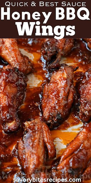 Honey Bbq Wing Sauce Recipes, Buffalo Wild Wings Honey Barbecue Sauce Recipe, Home Made Wings Recipes, Chicken Wings Bbq Sauce, Easy Honey Bbq Sauce, Easy Homemade Chicken Wings, Bang Bang Wings Recipe, Baked Honey Barbeque Chicken, Honey Barbecue Wings