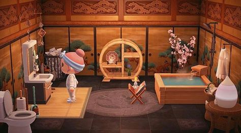 Animal Crossing New Horizons sur Instagram : Bathroom inspiration 🧼 - credit to kotobaek on Reddit Japanese Bathroom Ideas, Japanese Bathroom, Instagram Bathroom, Strongest Animal, Animal Crossing 3ds, Zen Bathroom, Animal Crossing Funny, Animal Crossing Guide, Qr Codes Animal Crossing