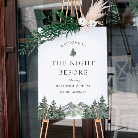 Mountain Pine Tree Wedding Rehearsal Dinner Sign National Park Wedding Sign, Pine Tree Wedding, Rehearsal Dinner Sign, Pine Wedding, Bridal Ideas, Dinner Decoration, Wedding Rehearsal Dinner, Tree Wedding, Wedding Rehearsal