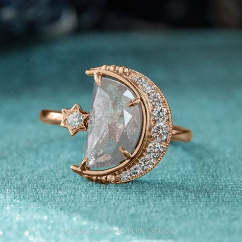 Moon Engagement Ring, The Bling Ring, Unique Diamond Rings, Magical Jewelry, Unique Diamonds, Starling, Recycled Gold, Dream Jewelry, Crescent Moon