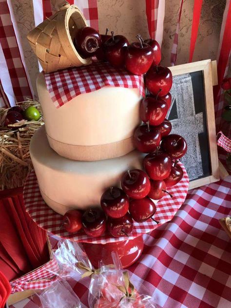 Apple Themed Cake, Apple Theme Cake, Apple Of Our Eye Baby Shower Ideas, Apple Orchard Party, Orchard Picnic, Apple Birthday Cake, Apple Theme Parties, Red Classroom, Creative Sweets