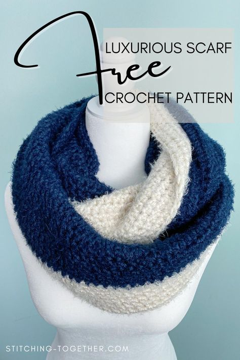 Infinity Scarf Free Pattern, Crochet Infinity Scarf Free Pattern, Easy Crochet Scarf Pattern, Scarf Free Pattern, Chunky Crochet Scarf, Crochet Infinity Scarf Pattern, Simple Scarf Crochet Pattern, Crocheted Scarves, Crochet Scarf Easy