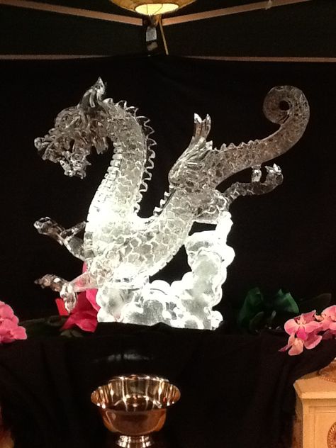 Dragon Ice Carving Ice Carving, Medieval Dragon, Ice Sculpture, Ice Sculptures, Food Displays, Ice Ice Baby, Mystical Creatures, Year Of The Dragon, Fantasy Sci Fi