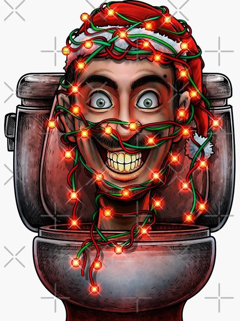 "merry christmas skibidi toilet #1" Sticker for Sale by Winya | Redbubble Funny Art Prints, Toilet Art, Toddler Humor, Skibidi Toilet, Toddler Christmas, Christmas Stickers, Male Art, Funny Art, Tag Art