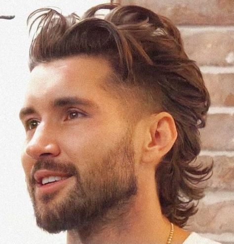 15 Wolf Cut Hairstyles For Men To Try In 2024 Mullet Hairstyle Mens Wavy Long, Good Mullets Guys, Burst Fade Mullet Long Hair, Jeff Wittek Hair Mullet, Mens Long Mullet, Jeff Wittek Mullet, Modern Day Mullet Men, New Mullet Hairstyles Men, Mens Short Mullet Fade