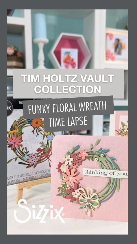 Tim Holtz Wreath Cards, Wreath Cards, Sizzix Cards, Card Sketches Templates, Tim Holtz Cards, Foliage Wreath, Tim Holtz Sizzix, Festive Wreath, Card Crafts