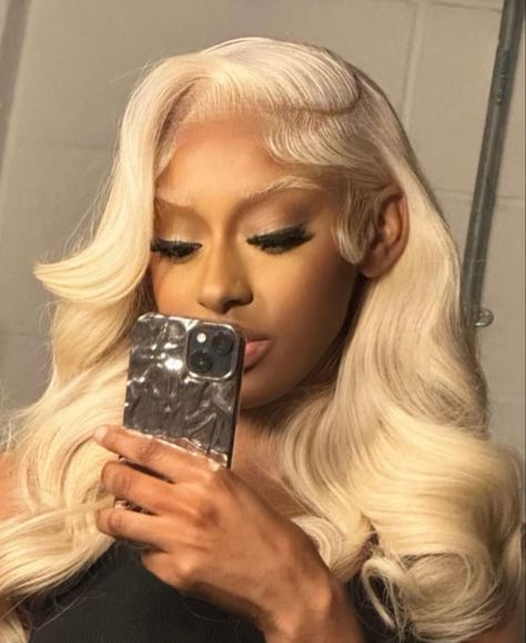 Icy Blonde Wig, Wig Styles For Black Women, Blonde Wigs Black Women, Hairstyles Ideas Black Women, Wig Hairstyles Ideas, Wig Hairstyles Ideas Black Women, Platinum Blonde Wigs, Install Wig, Hairstyles Wig