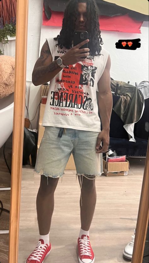 Men’s Cargo Short Outfits, Mens Outfits Summer 2024, Male Concert Outfit Ideas, Short Mens Outfits, Florida Outfits Men, Summer Fits Black Men, Fly Boy Outfits, Summer Outfits Black Men, Black Boy Outfits