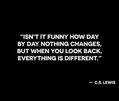 . Everything Is Different, Nothing Changes, It Funny, C S Lewis, Cs Lewis, Memorable Quotes, Day By Day, Religious Quotes, Positive Thinking