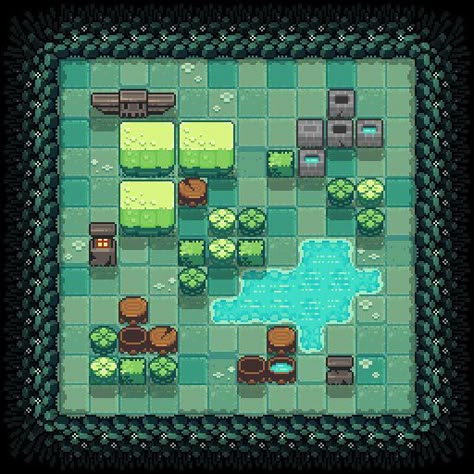 Forest Tile, Pixel Map, Top Down Game, Video Game Sprites, Indie Game Art, Game Studio, Cute Forest, Pixels Art, Pixel Art Tutorial