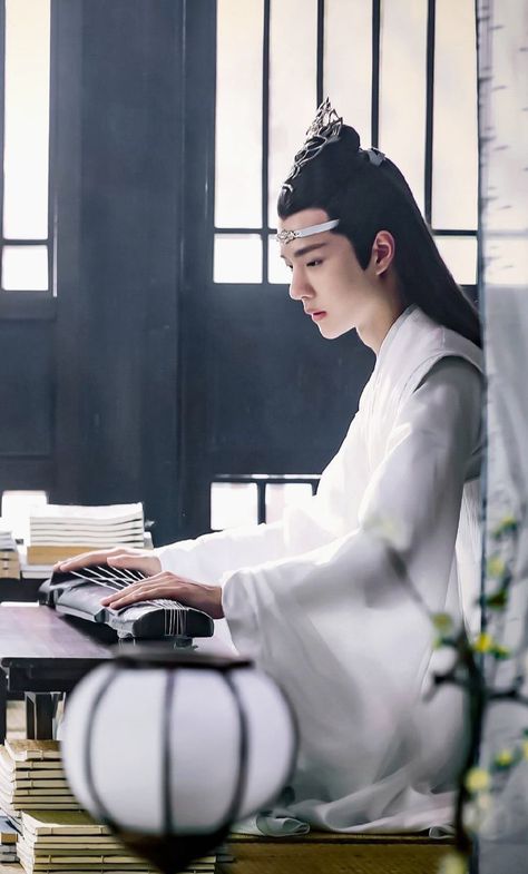 The Untamed- Lan Wangji/ Lan Zhan/ Hanguang jun (Light Bearing Lord) _Master of Lan sect_ Bichen sword & Guqin zither (Wangji) has a good heart & sense of justice. He Holds a soft spot for Wei Wuxian, who he regards as his soulmate. Wang Zhuocheng, Meng Ziyi, Xuan Lu, Song Jiyang, Kindred Soul, Untamed Quotes, Lan Wangji, Ancient Beauty, The Untamed