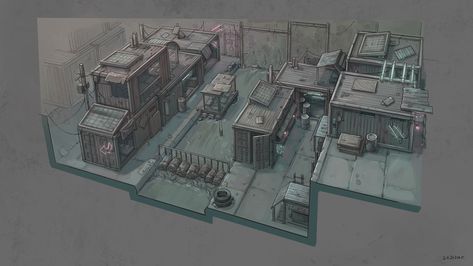 ArtStation - Sewer city 06, Paulina Sajniak Sewer City, 3d Platform, Shanty Chic, Fallout 4 Settlement Ideas, Necromunda Underhive, Scifi Environment, Fantasy Realm, Building Inspiration, Cyberpunk Rpg