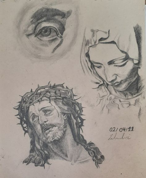 Simple pencil drawing. Jesus and holy mary... Holy Mary Drawing, Virgin Mary Drawing, Rosary Drawing, Mary Drawing, Jesus Sketch, 7 Sorrows Of Mary, Christian Drawings, Christ Tattoo, Jesus Drawings